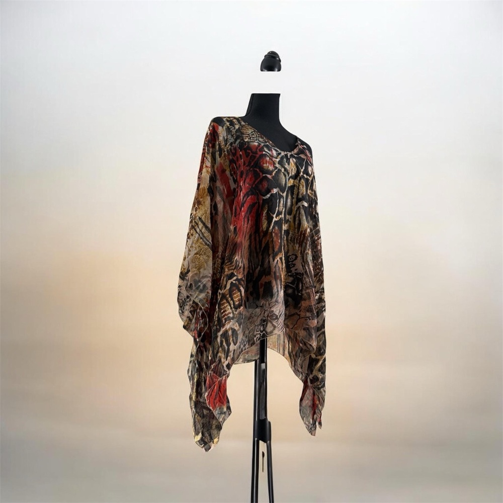Midnight Velvet Multicolor Patterned Poncho type blouse